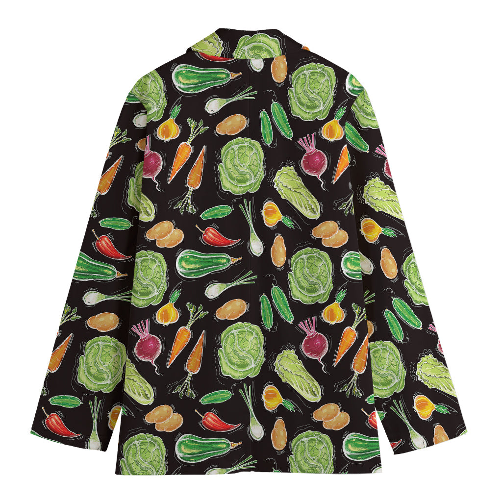 Fresh Vegetable Pattern Print Women's Cotton Blazer