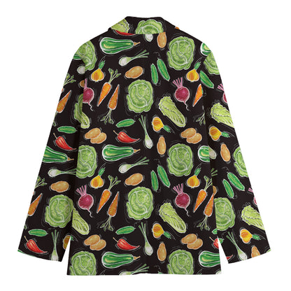 Fresh Vegetable Pattern Print Women's Cotton Blazer