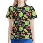 Fresh Vegetable Pattern Print Women's Polo Shirt