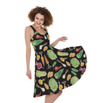 Fresh Vegetable Pattern Print Women's Sleeveless Dress