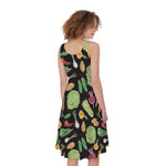 Fresh Vegetable Pattern Print Women's Sleeveless Dress