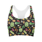 Fresh Vegetable Pattern Print Women's Sports Bra