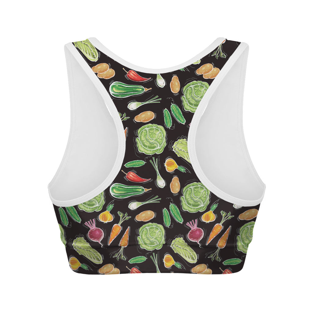 Fresh Vegetable Pattern Print Women's Sports Bra