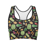 Fresh Vegetable Pattern Print Women's Sports Bra