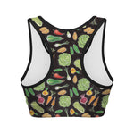 Fresh Vegetable Pattern Print Women's Sports Bra
