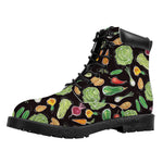 Fresh Vegetable Pattern Print Work Boots