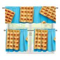 Fresh Waffles Print 3 Piece Kitchen Curtains