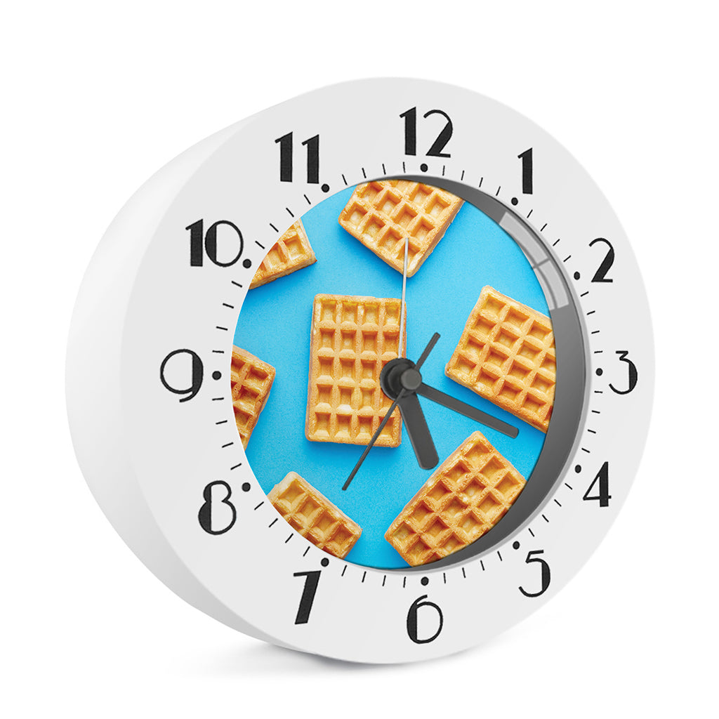 Fresh Waffles Print Alarm Clock
