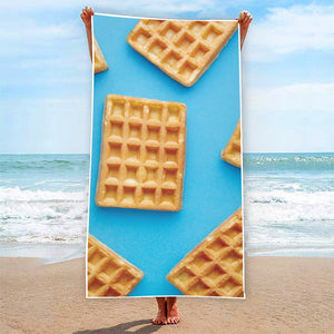 Fresh Waffles Print Beach Towel