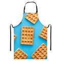 Fresh Waffles Print Bib Apron With Pocket