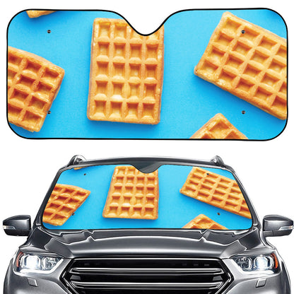 Fresh Waffles Print Car Windshield Sun Shade