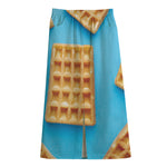 Fresh Waffles Print Cotton Front Slit Maxi Skirt