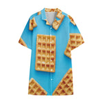 Fresh Waffles Print Cotton Hawaiian Shirt