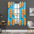 Fresh Waffles Print Grommet Curtain Panels