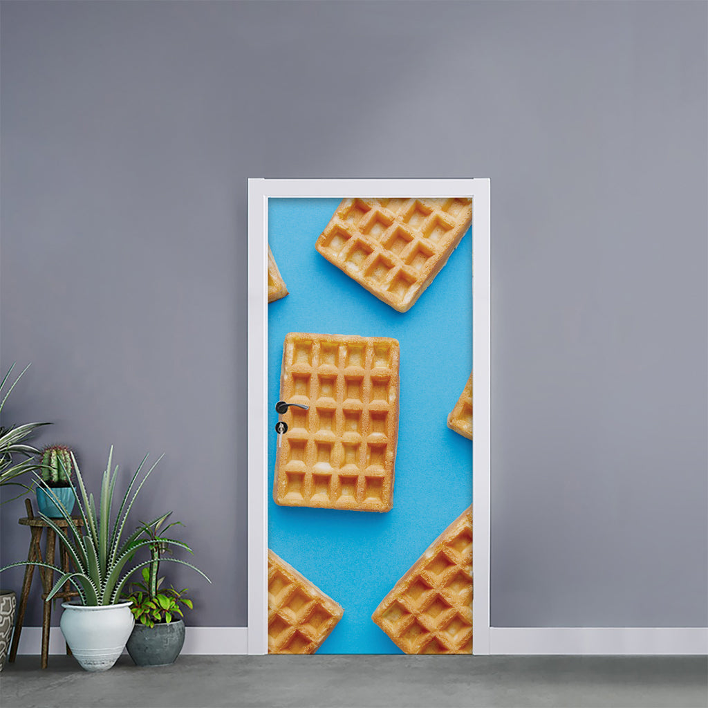 Fresh Waffles Print Door Sticker