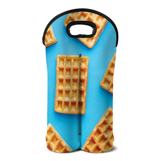 Fresh Waffles Print Double Neoprene Wine Tote