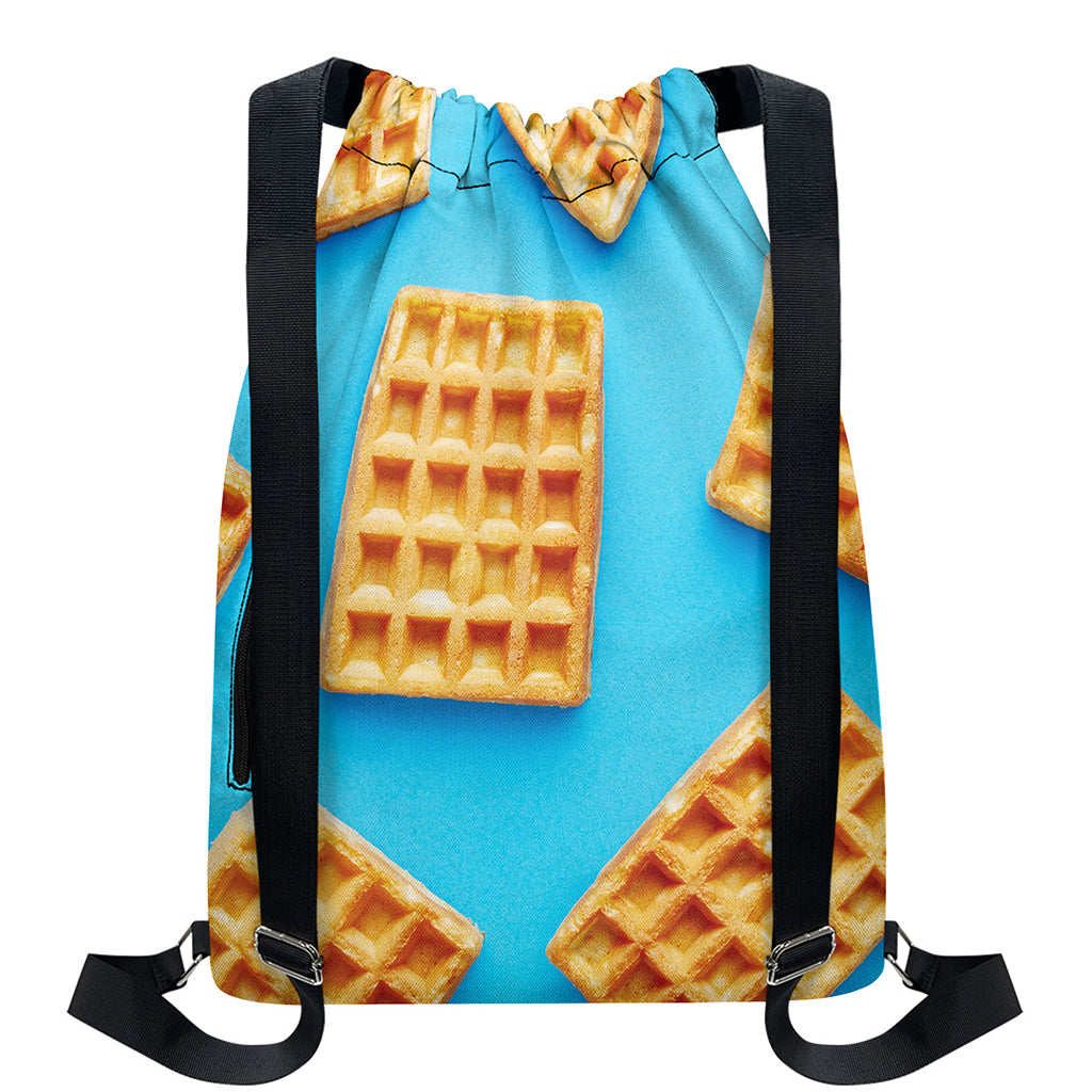 Fresh Waffles Print Drawstring Backpack