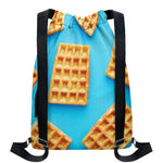 Fresh Waffles Print Drawstring Backpack
