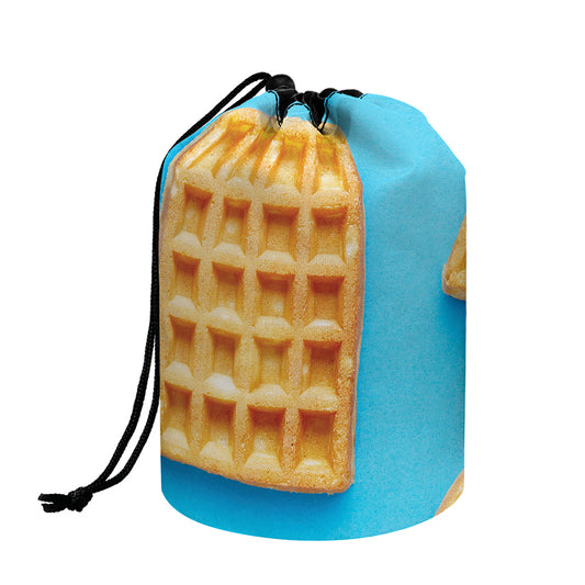 Fresh Waffles Print Drawstring Makeup Bag