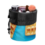 Fresh Waffles Print Drawstring Makeup Bag