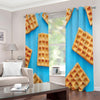 Fresh Waffles Print Extra Wide Grommet Curtains