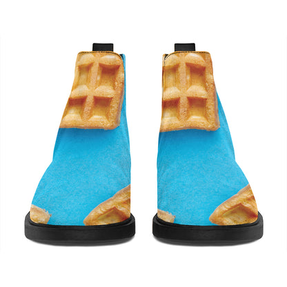 Fresh Waffles Print Flat Ankle Boots