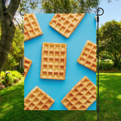 Fresh Waffles Print Garden Flag