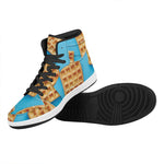 Fresh Waffles Print High Top Leather Sneakers
