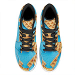 Fresh Waffles Print High Top Leather Sneakers