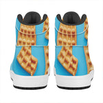 Fresh Waffles Print High Top Leather Sneakers