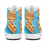 Fresh Waffles Print High Top Leather Sneakers