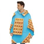 Fresh Waffles Print Hoodie Blanket