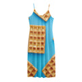 Fresh Waffles Print Jersey Midi Cami Dress