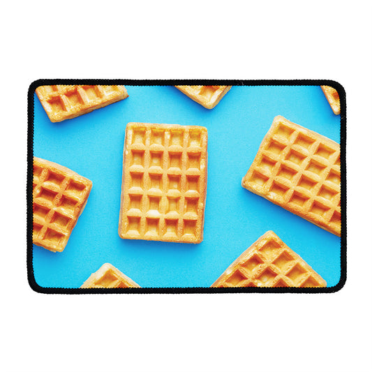 Fresh Waffles Print Kitchen Mat