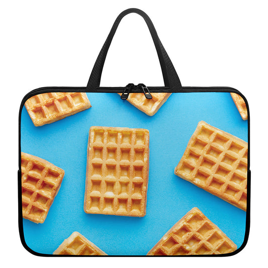 Fresh Waffles Print Laptop Sleeve With Handle