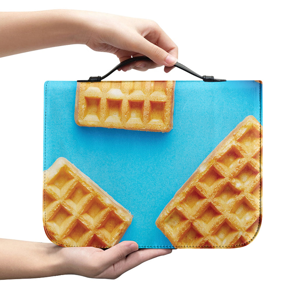 Fresh Waffles Print Leather Bible Cover