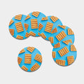 Fresh Waffles Print Leather Coaster Set