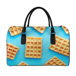 Fresh Waffles Print Leather Duffle Bag