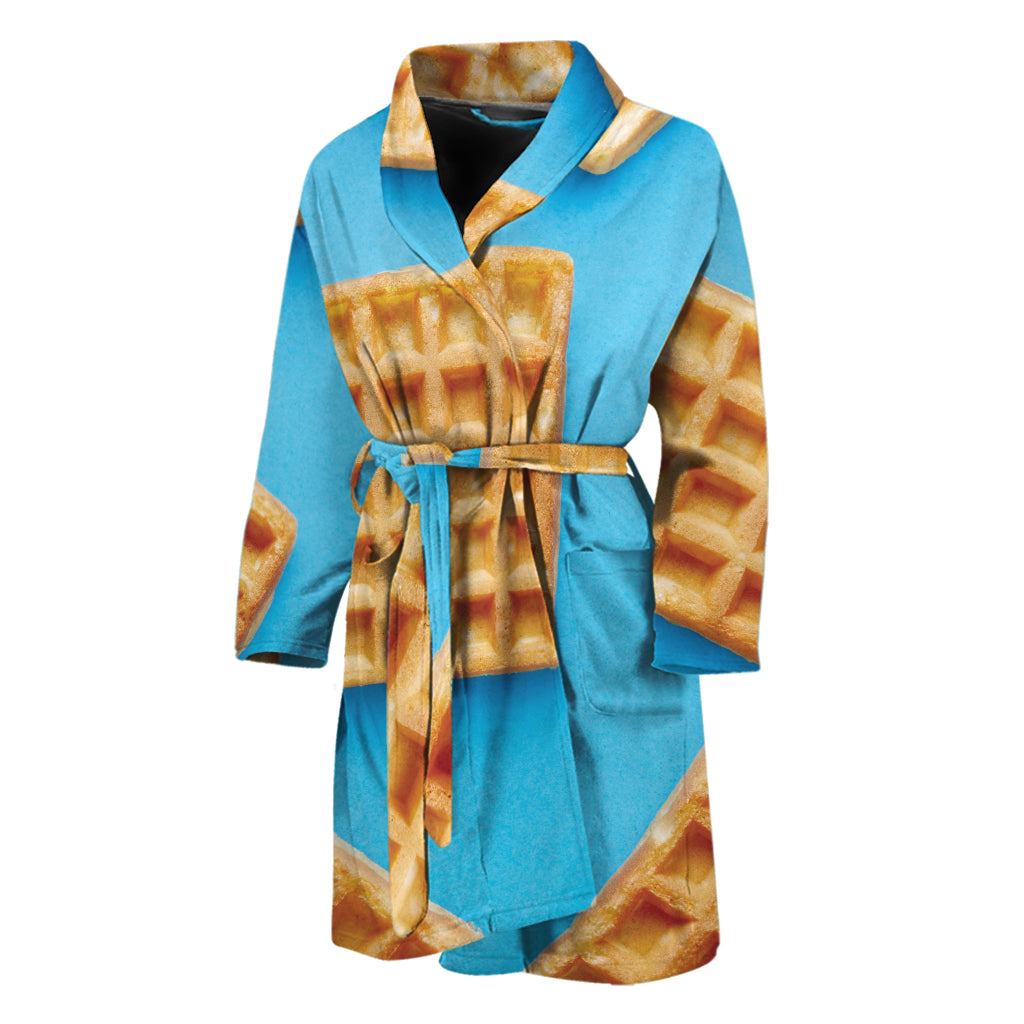Fresh Waffles Print Men's Bathrobe