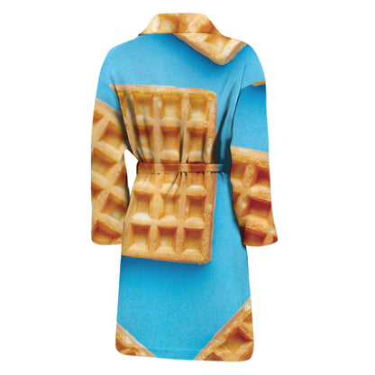 Fresh Waffles Print Men's Bathrobe