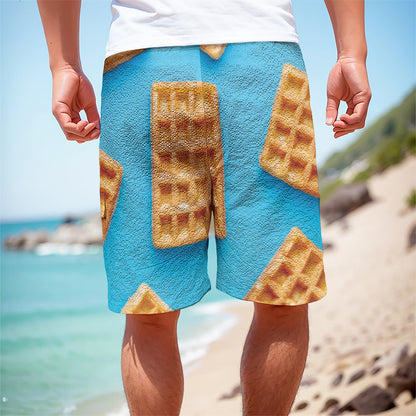 Fresh Waffles Print Men's Cargo Shorts