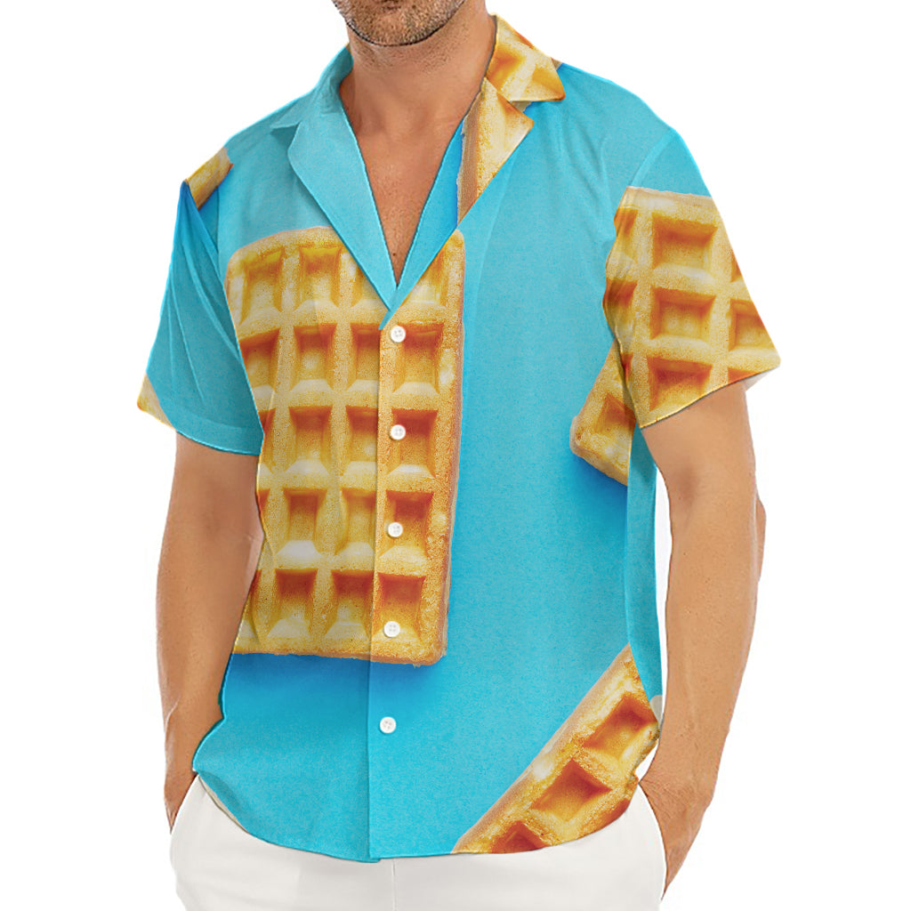 Fresh Waffles Print Men's Deep V-Neck Shirt