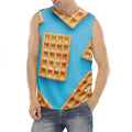 Fresh Waffles Print Men's Fitness Tank Top