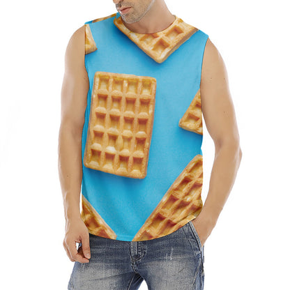 Fresh Waffles Print Men's Fitness Tank Top