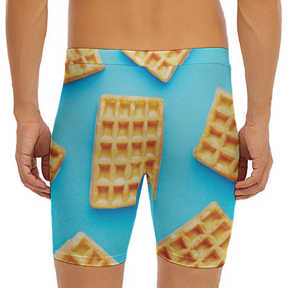 Fresh Waffles Print Men's Long Boxer Briefs