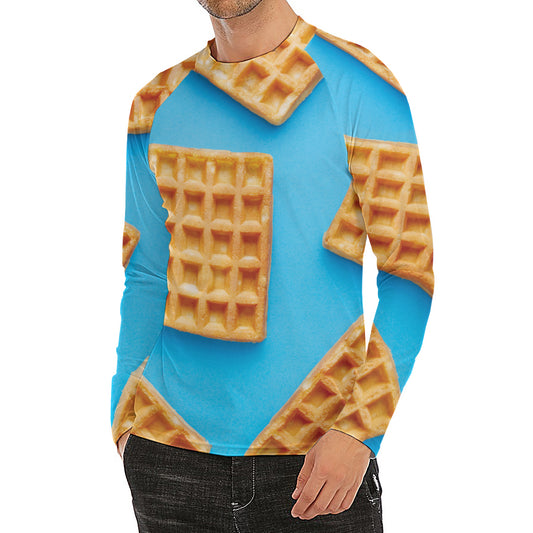 Fresh Waffles Print Men's Long Sleeve Rash Guard
