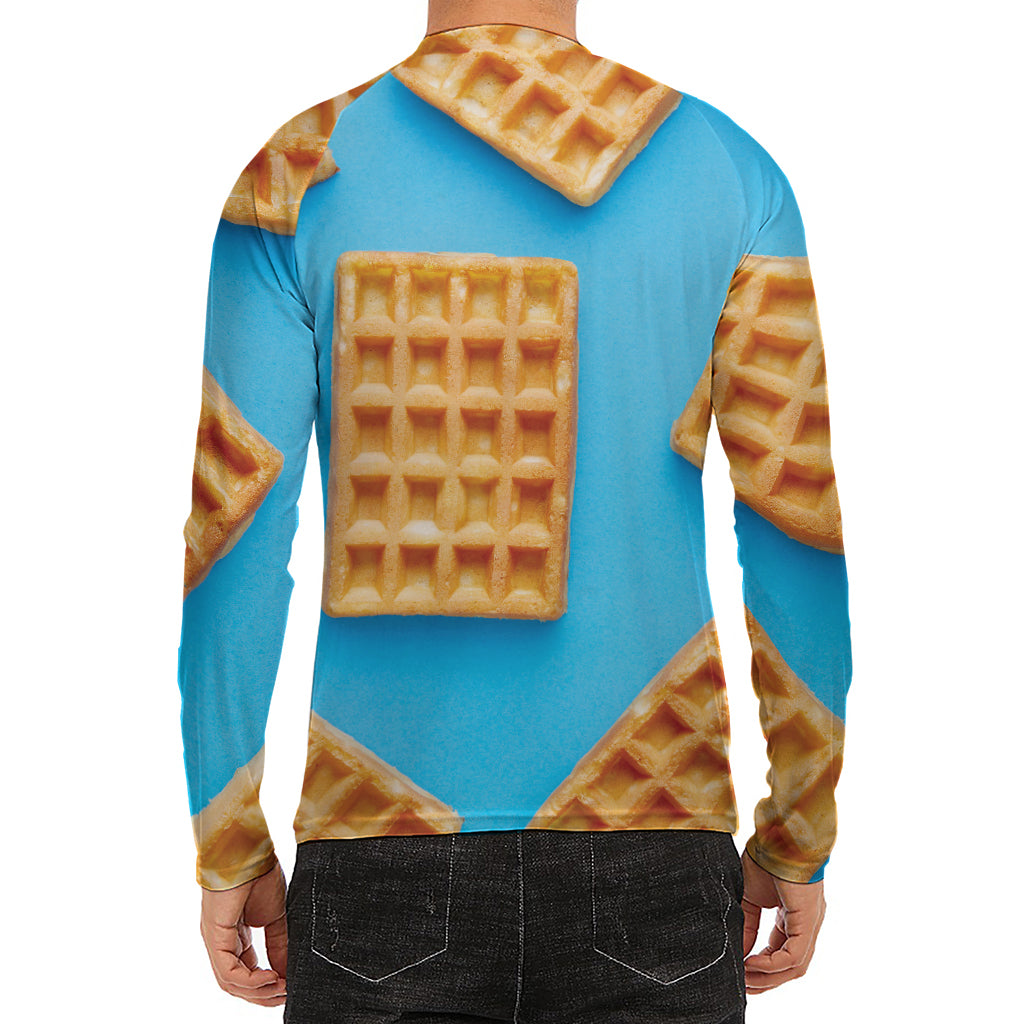 Fresh Waffles Print Men's Long Sleeve Rash Guard