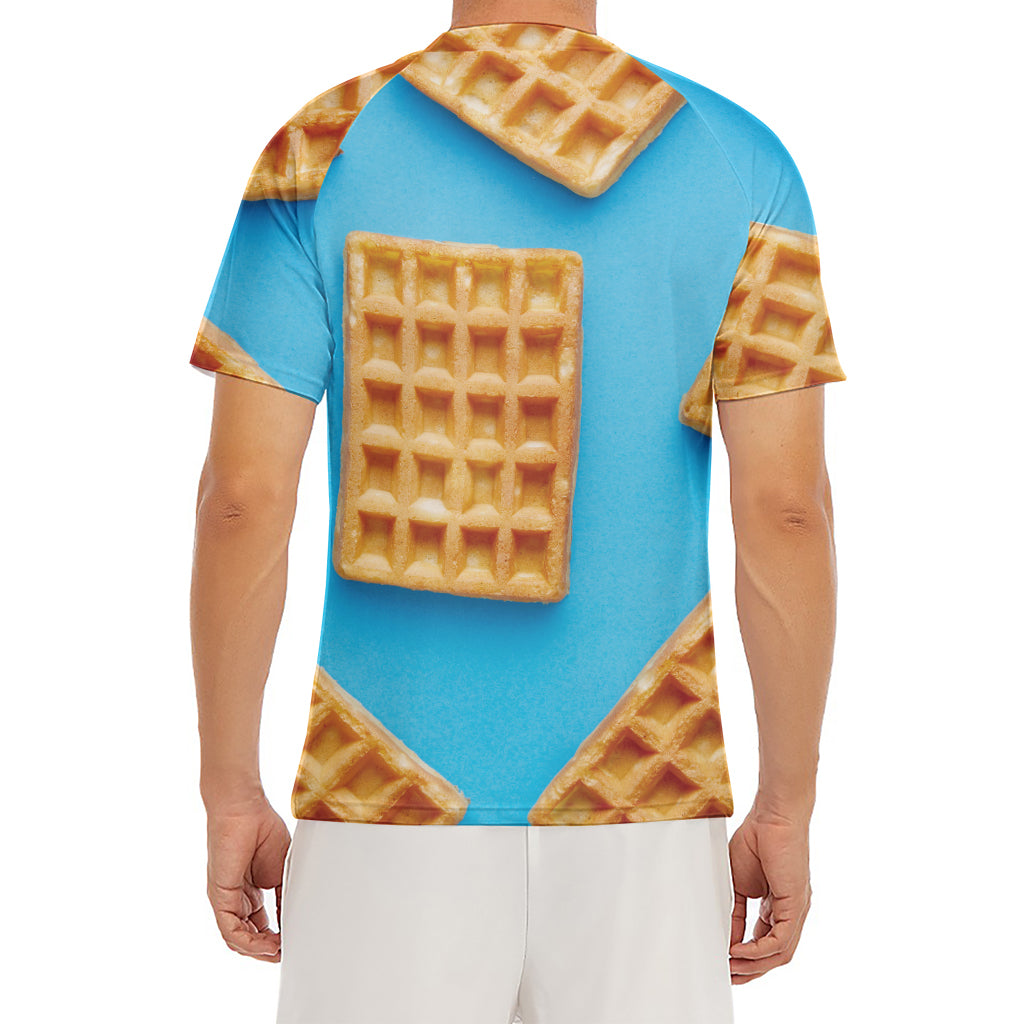 Fresh Waffles Print Men's Short Sleeve Rash Guard