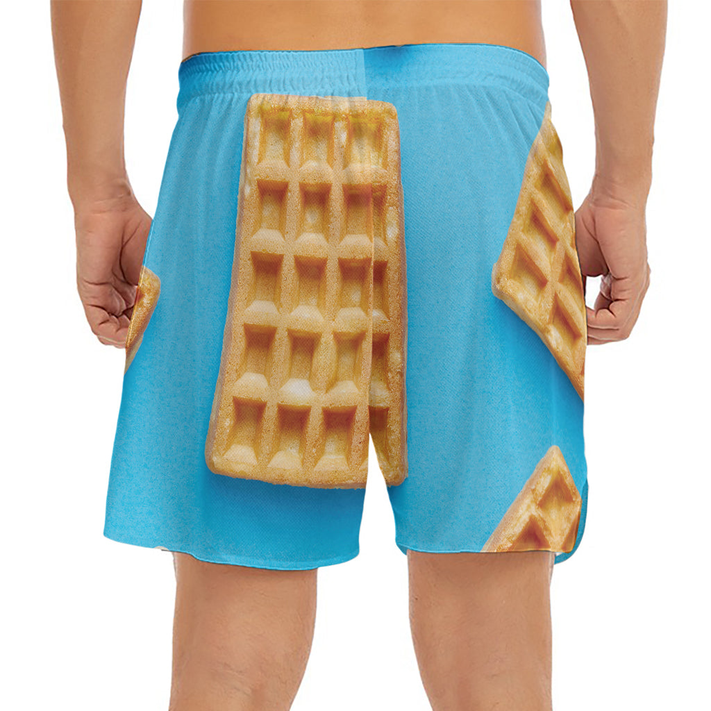 Fresh Waffles Print Men's Split Running Shorts