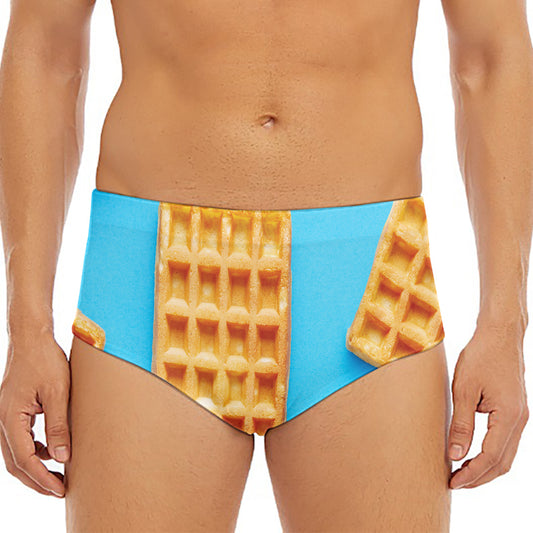 Fresh Waffles Print Men's Triangle Swim Briefs